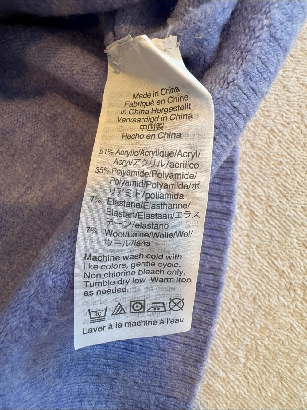 J.Crew Lavender Wool Blend Crew Neck Long Sleeve Sweater XS